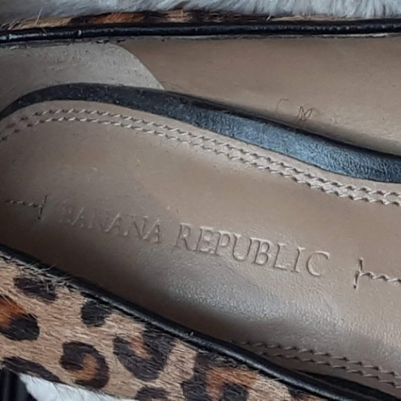 Banana Republic Calf Hair Leopard Print Heels Size 5 - Picture 5 of 6